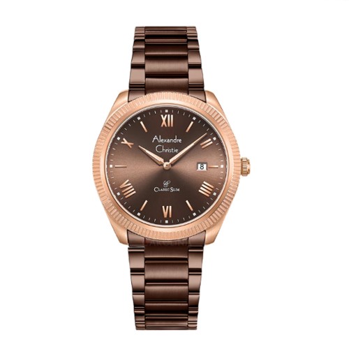 Alexandre Christie AC 8712 Rosegold Brown Man MDFROBO